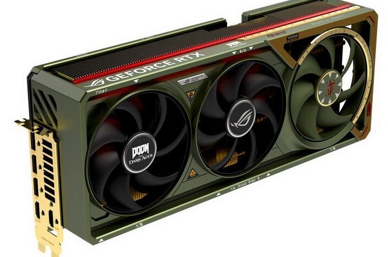 Asus и Bethesda выпустили уникальную GeForce RTX 5080 в стиле Doom: The Dark Ages