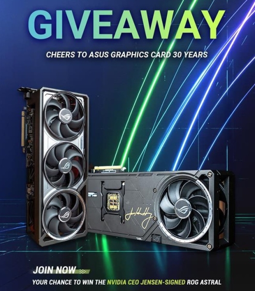 Asus отдаст видеокарту GeForce RTX 5090 ROG Astral с подписью Хуанга за лучший дизайн видеокарты