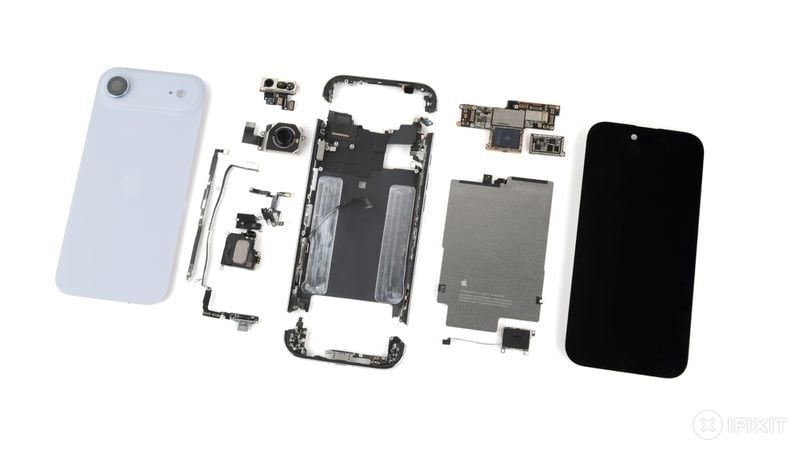 iFixit показала внутреннее устройство сверхтонкого iPhone Air и высоко оценила его ремонтопригодность