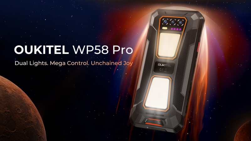 Анонсирован защищённый смартфон Oukitel WP58 Pro с батареей на 10 000 мА·ч и двумя кемпинговыми фонариками