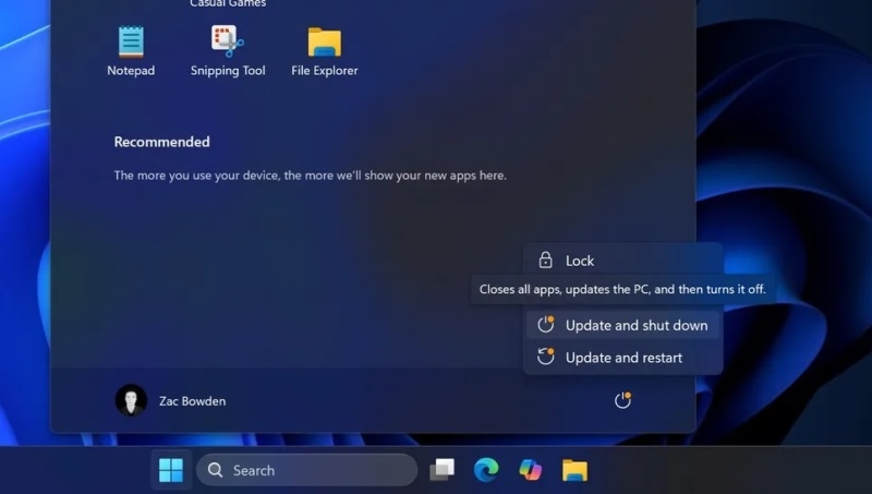 Microsoft исправила баг, из-за которого в Windows 11 некорректно работала функция «Обновить и завершить работу»