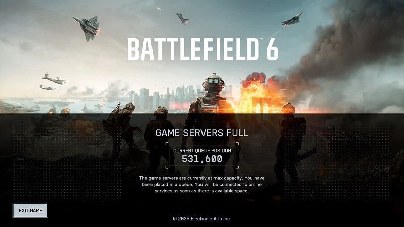Пиковый онлайн Battlefield 6 в Steam на релизе достиг 750 тысяч человек — это больше, чем у любой Call of Duty